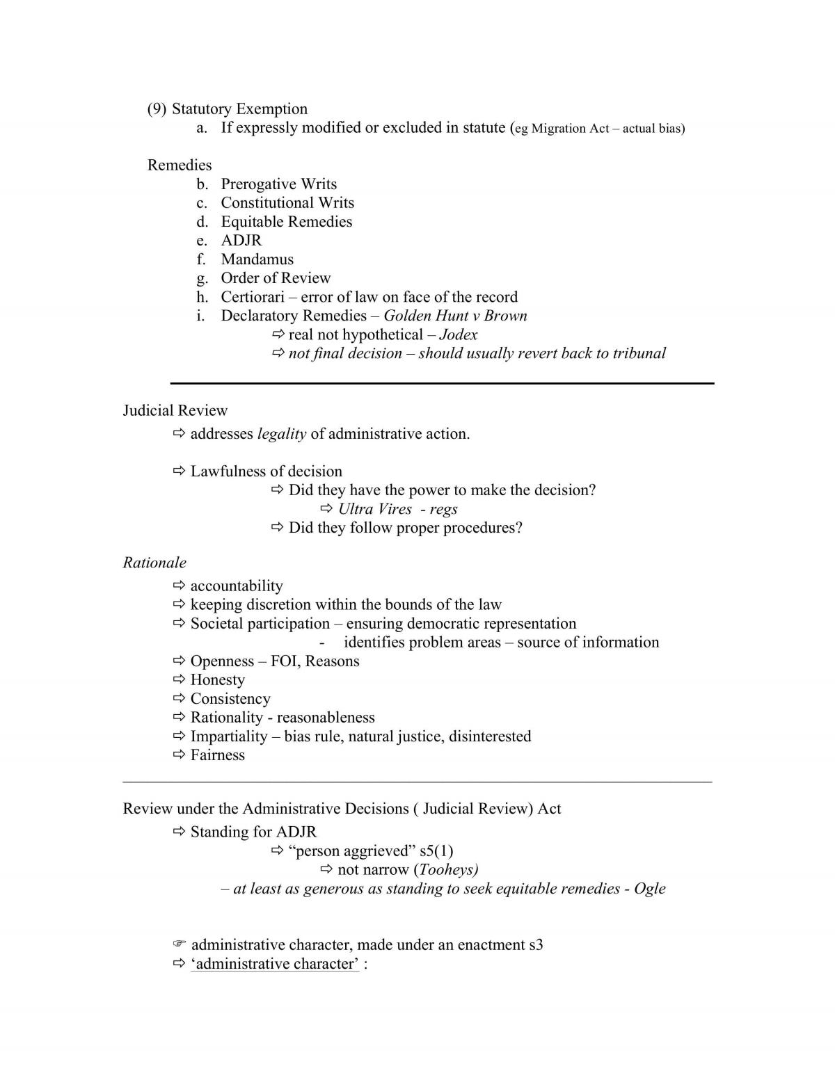 Australian Administrative law notes - Page 12