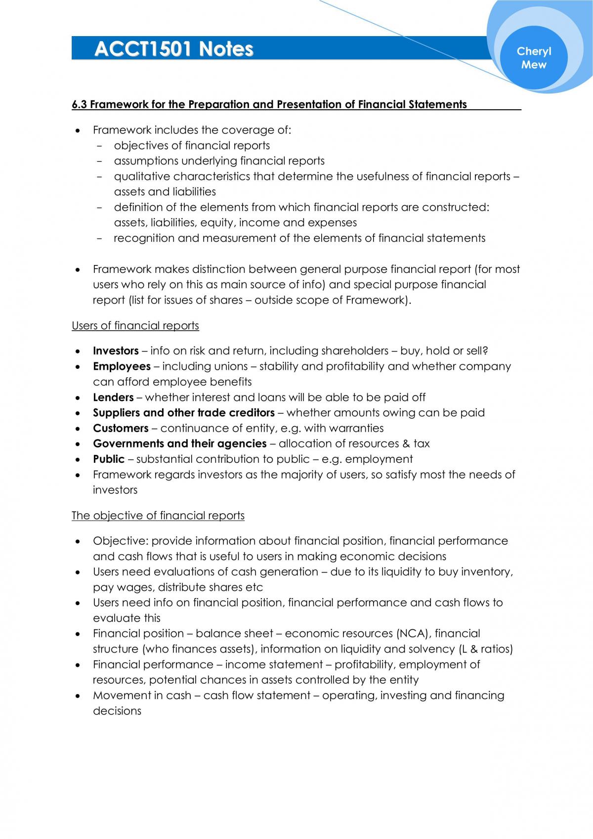 ACCT1501 Study notes - Page 38