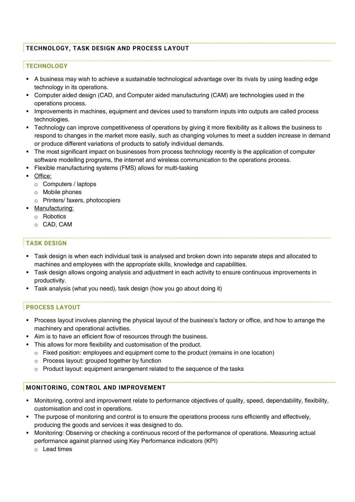 Business Studies Notes on Operations - Page 12