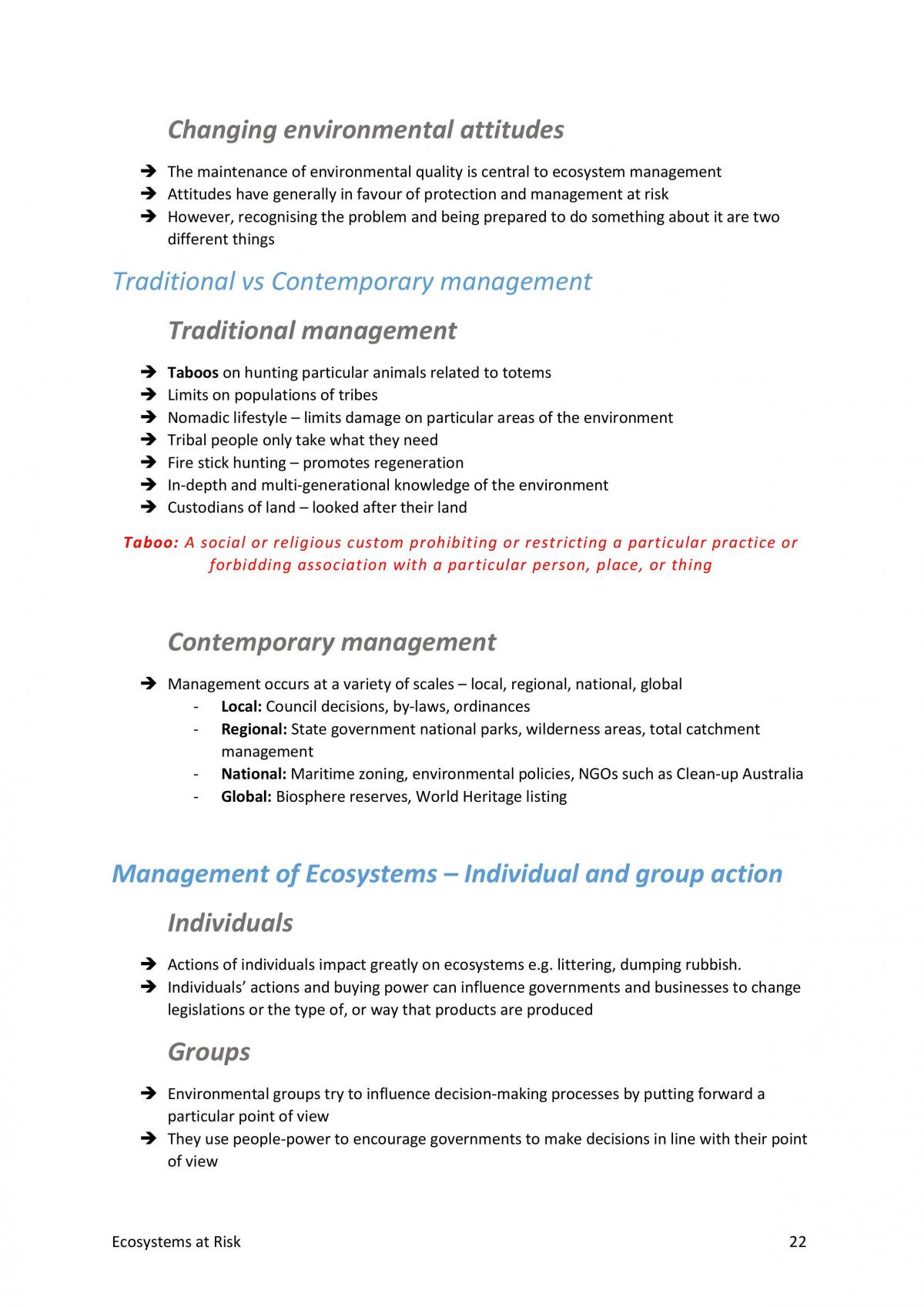Sophisticated Ecosystems at Risk Notes - Page 22