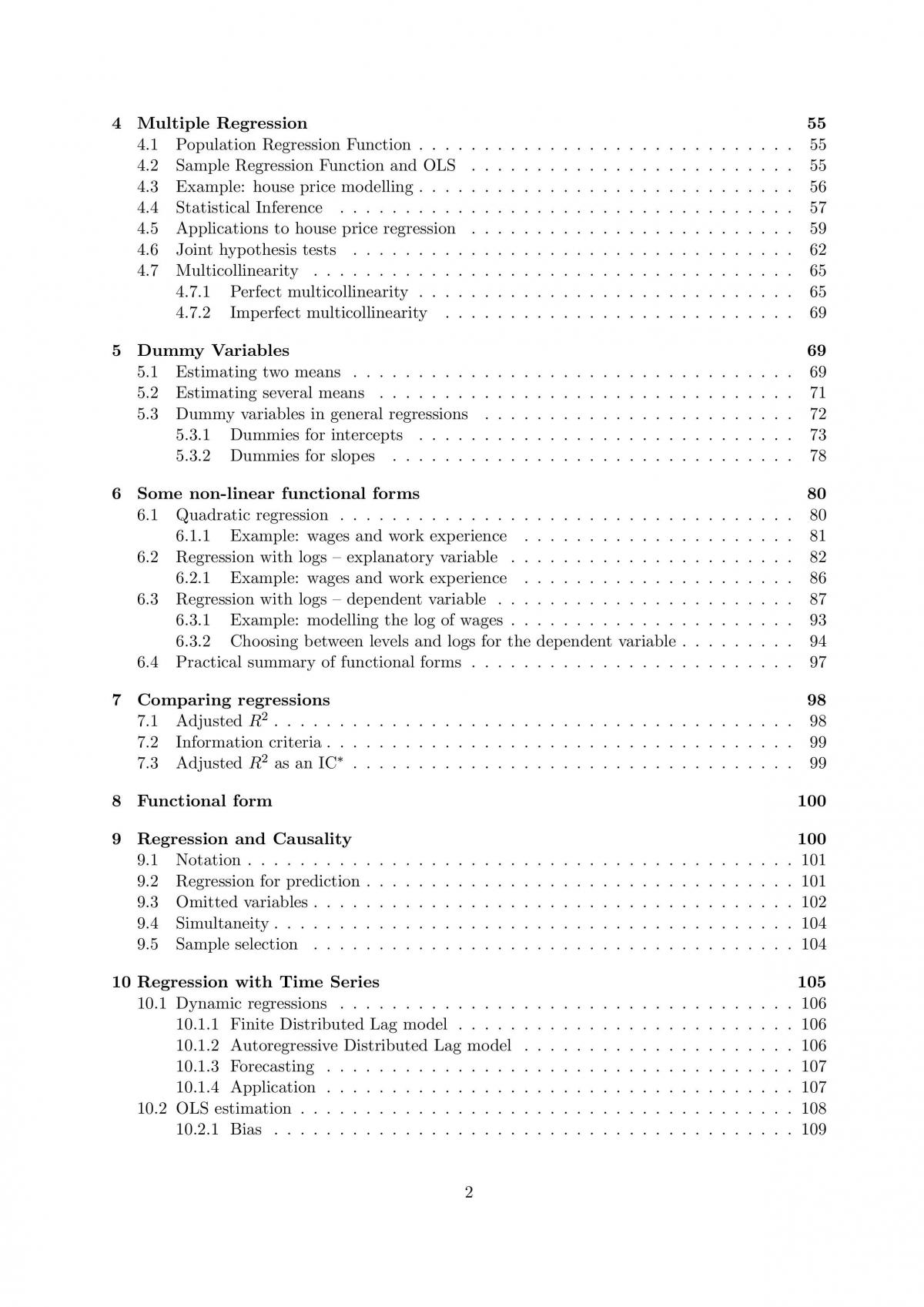 Comprehensive Introductory Econometrics Notes - ETC2410 - ETC1000 - Page 2