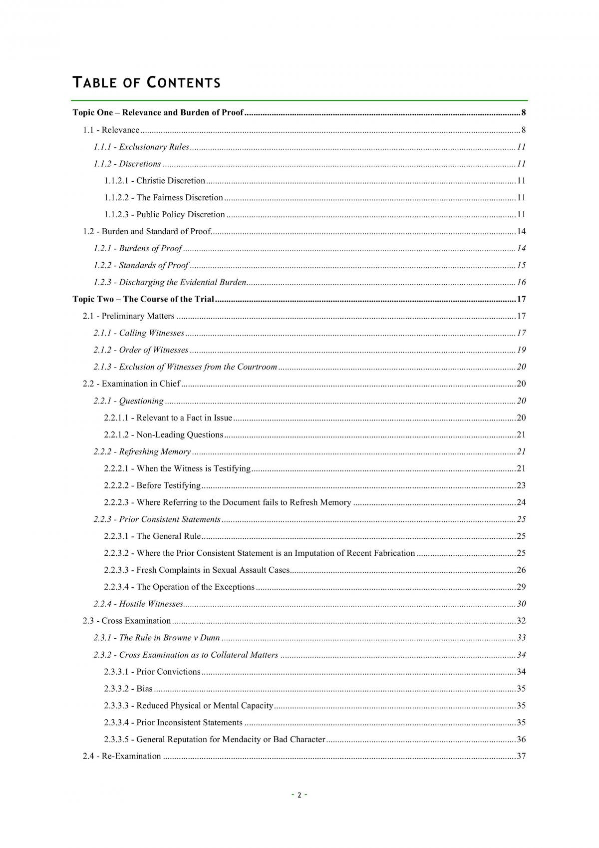 Complete Evidence Notes - Page 2
