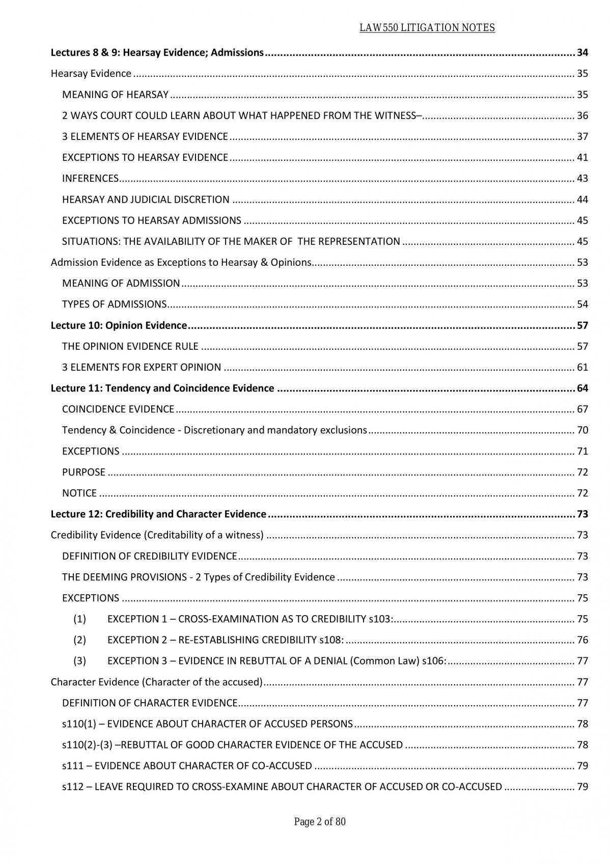 Litigation Notes (Evidence) - Page 2