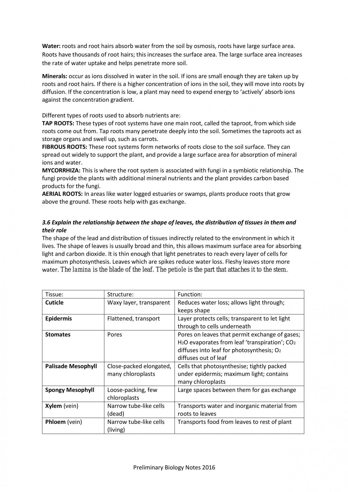 Preliminary Biology Notes (ALE, PIN & LOE) - Page 16