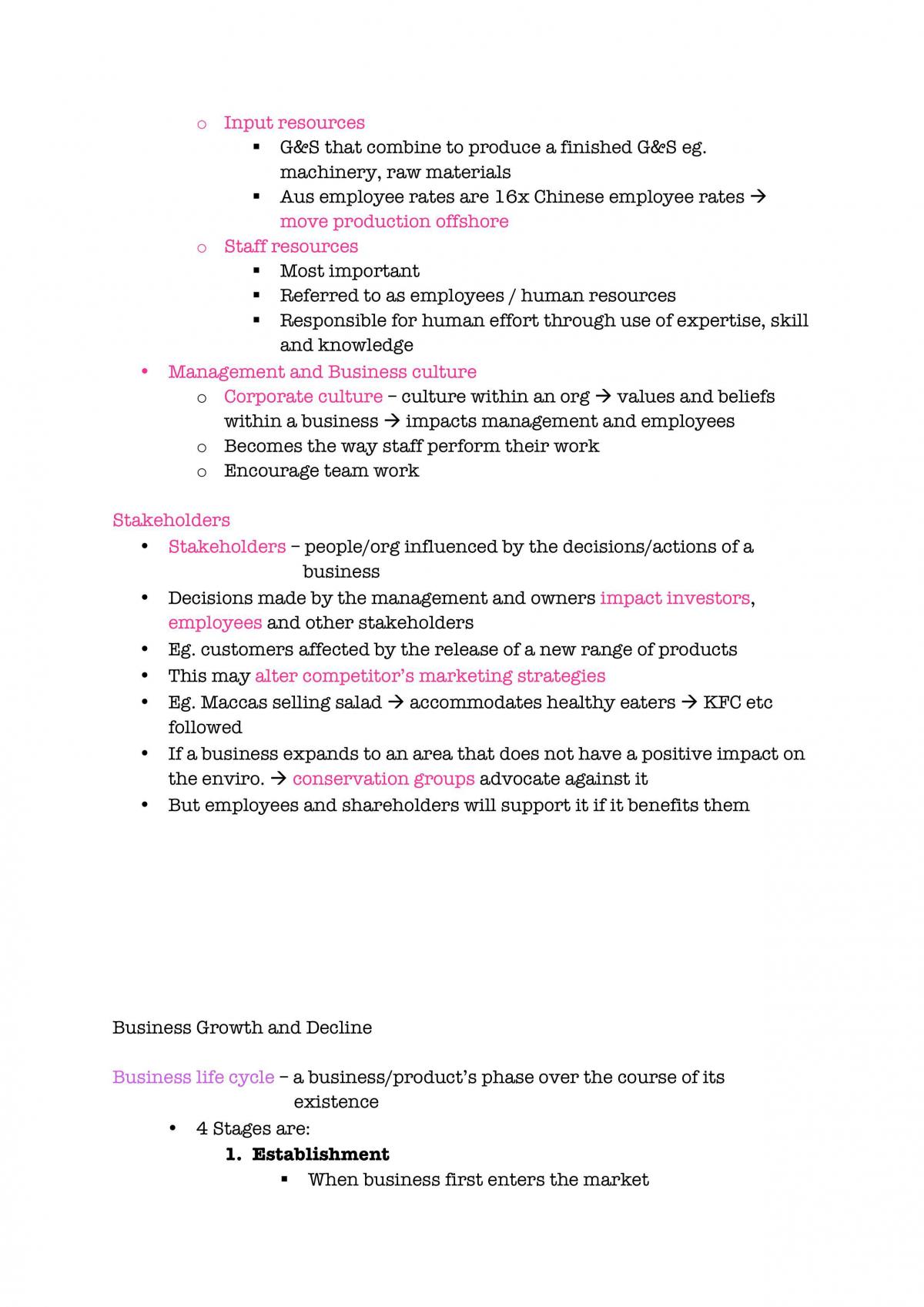 Business Studies Year 11 Notes - Page 16