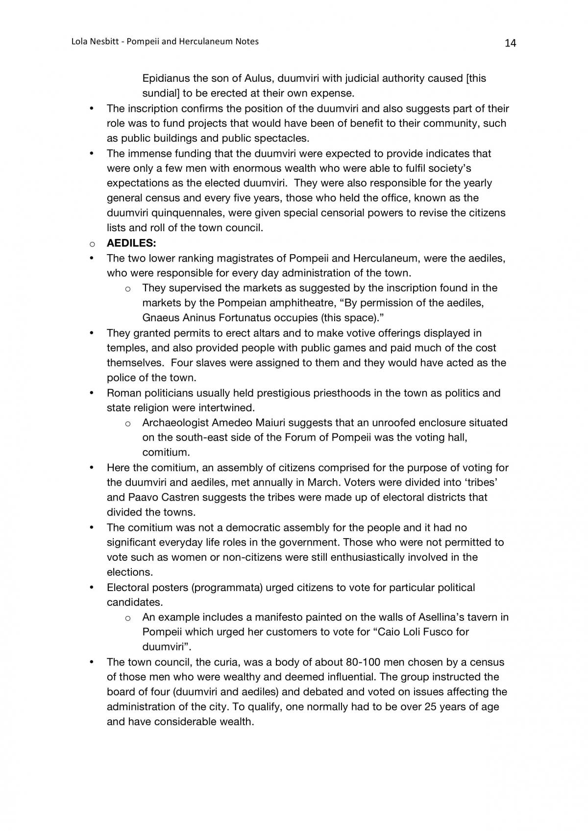 Core Study: Pompeii and Herculaneum Notes - Page 14