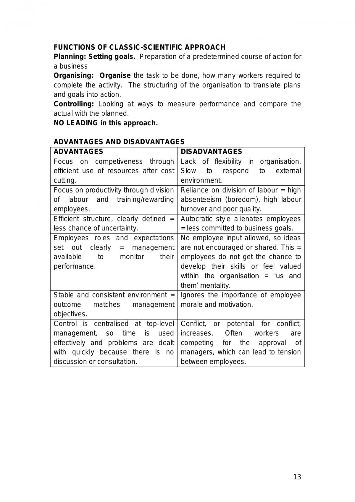 Business Studies Complete Summary Notes on the Nature of Management - Page 13