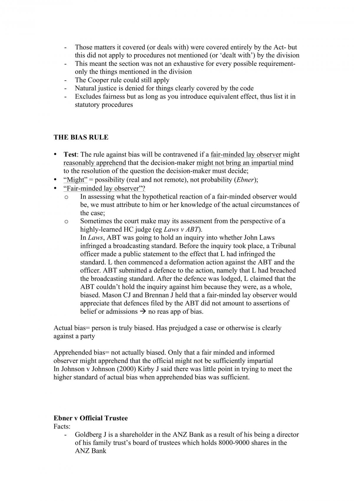 LAW4331 Administrative Law Notes - Page 52