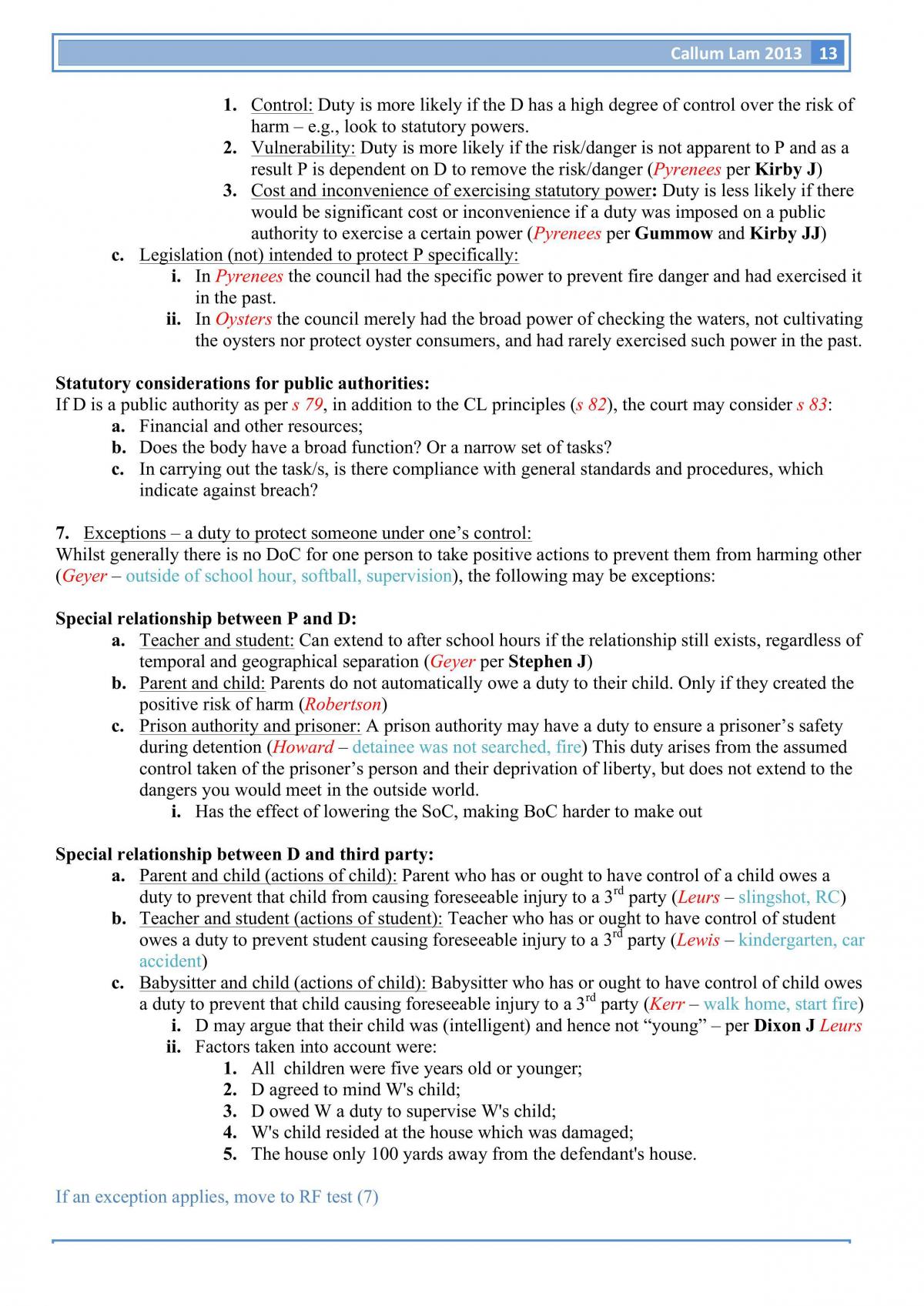 Tort B Exam Notes - Page 13