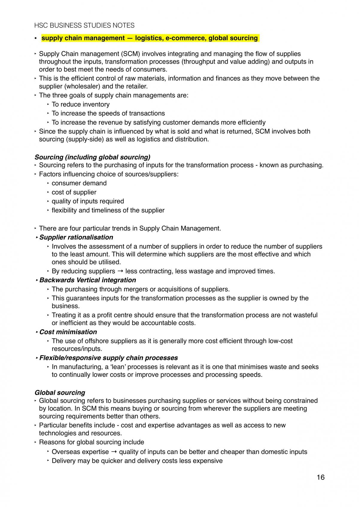 Business Studies Topic 1 Operations Full Notes - Page 16