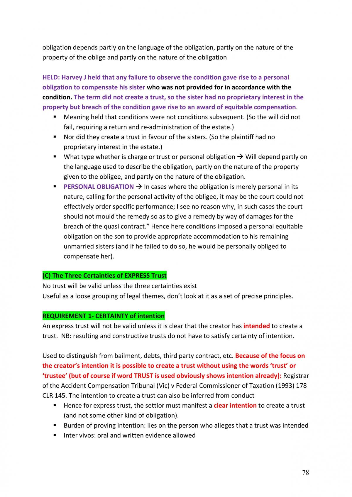 LAWS2015 Equity Complete Study Notes  - Page 78