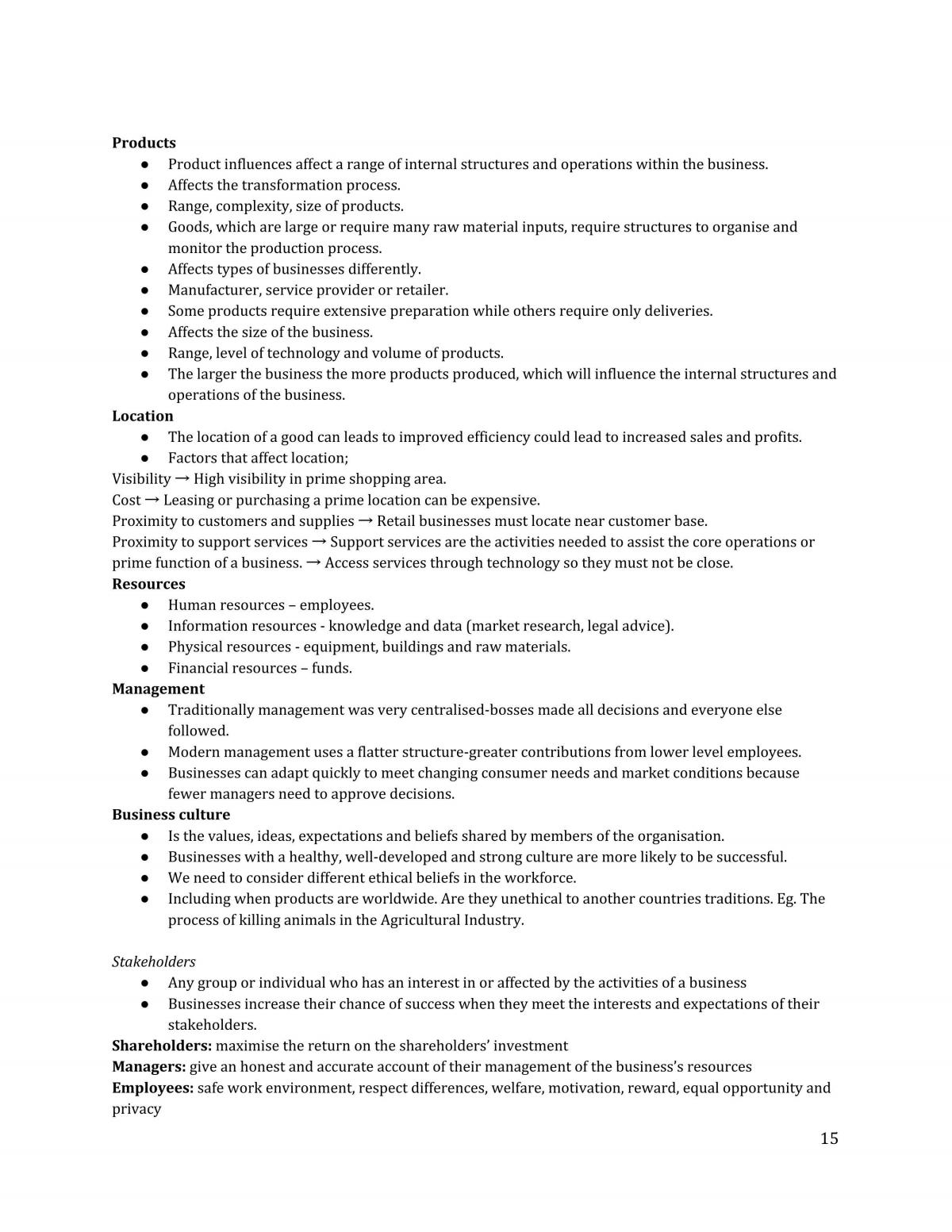 Business Studies Topic 1 Notes - Page 16