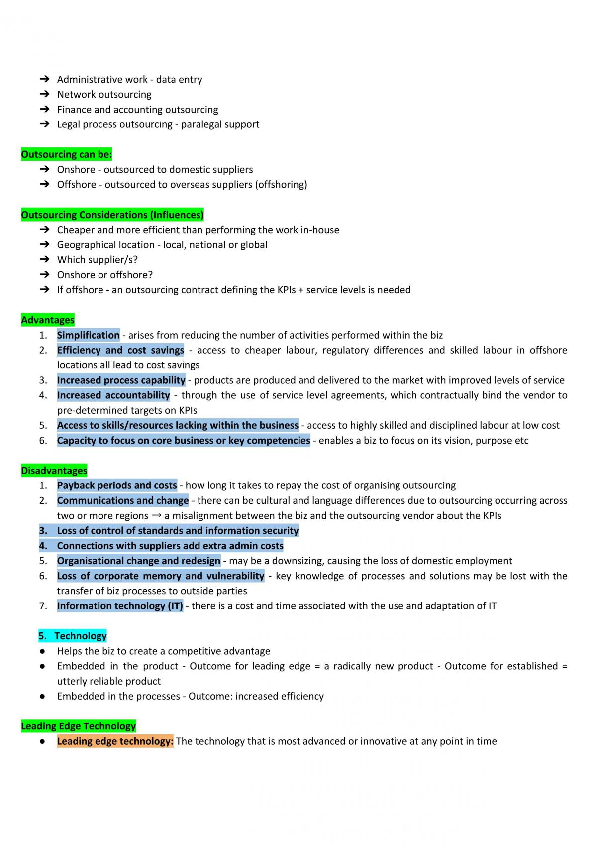 Business Studies - Operations Complete Study Notes - Page 23