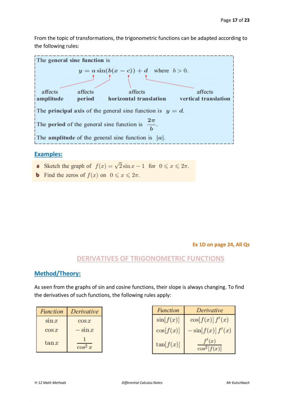 Differential Calculus Notes - Page 17