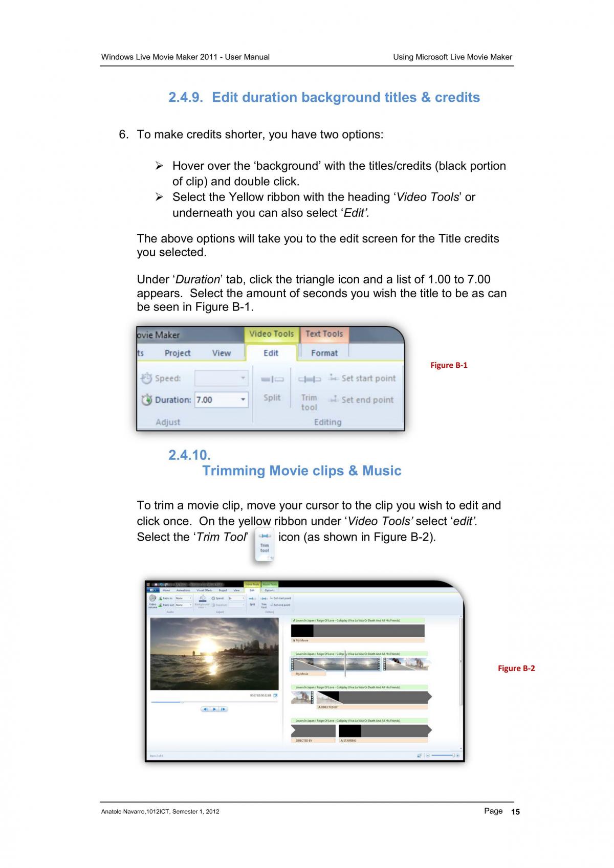 create a manual for movie maker - Page 15