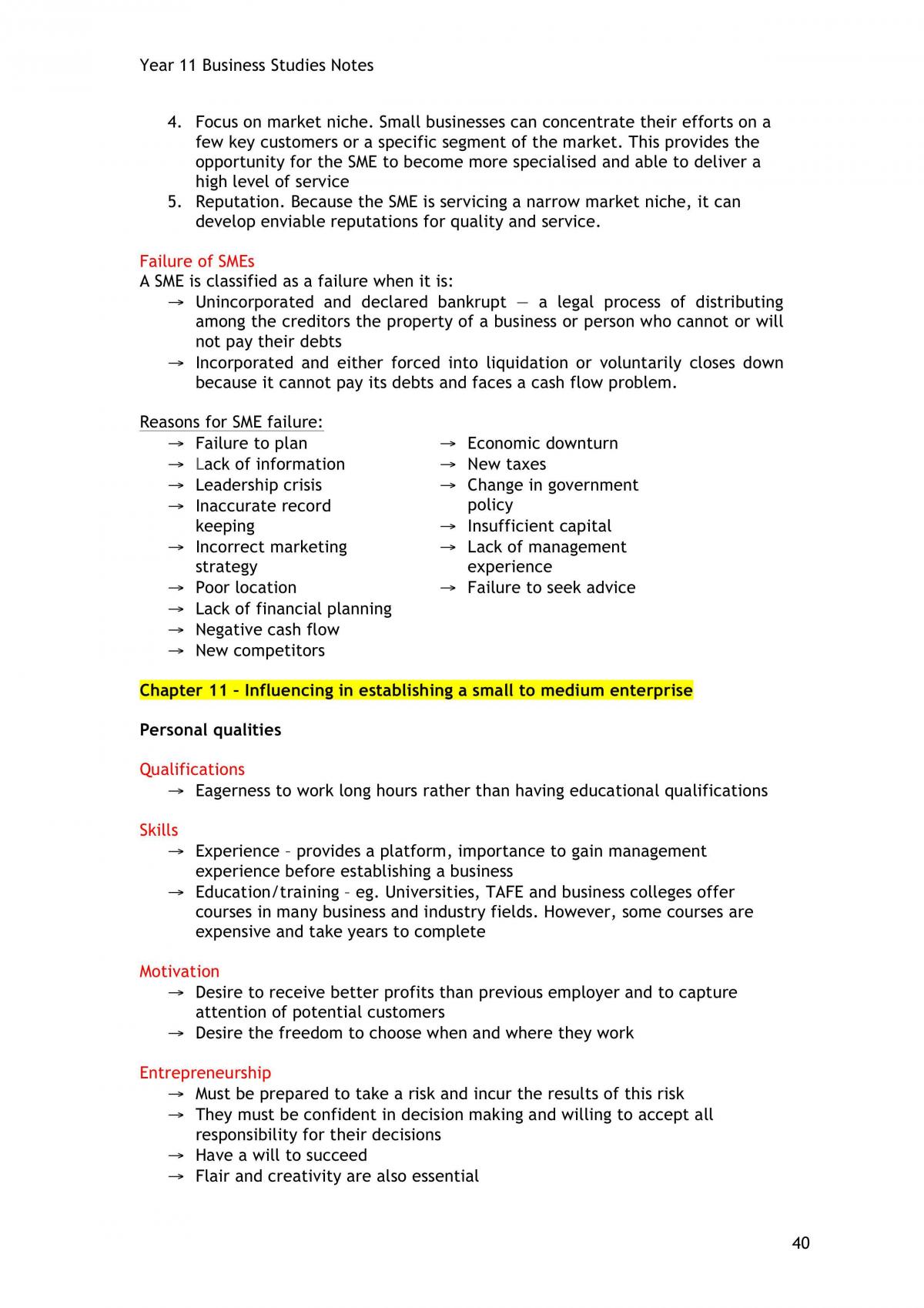 Year 11 (Preliminary) Business Studies Notes  - Page 40