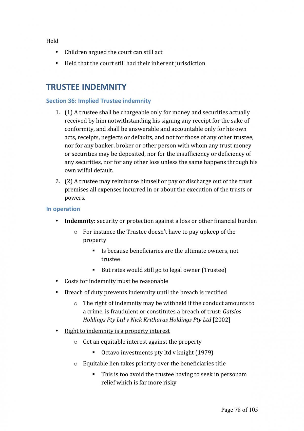 MLL405 Equity and Trusts Notes - Page 78