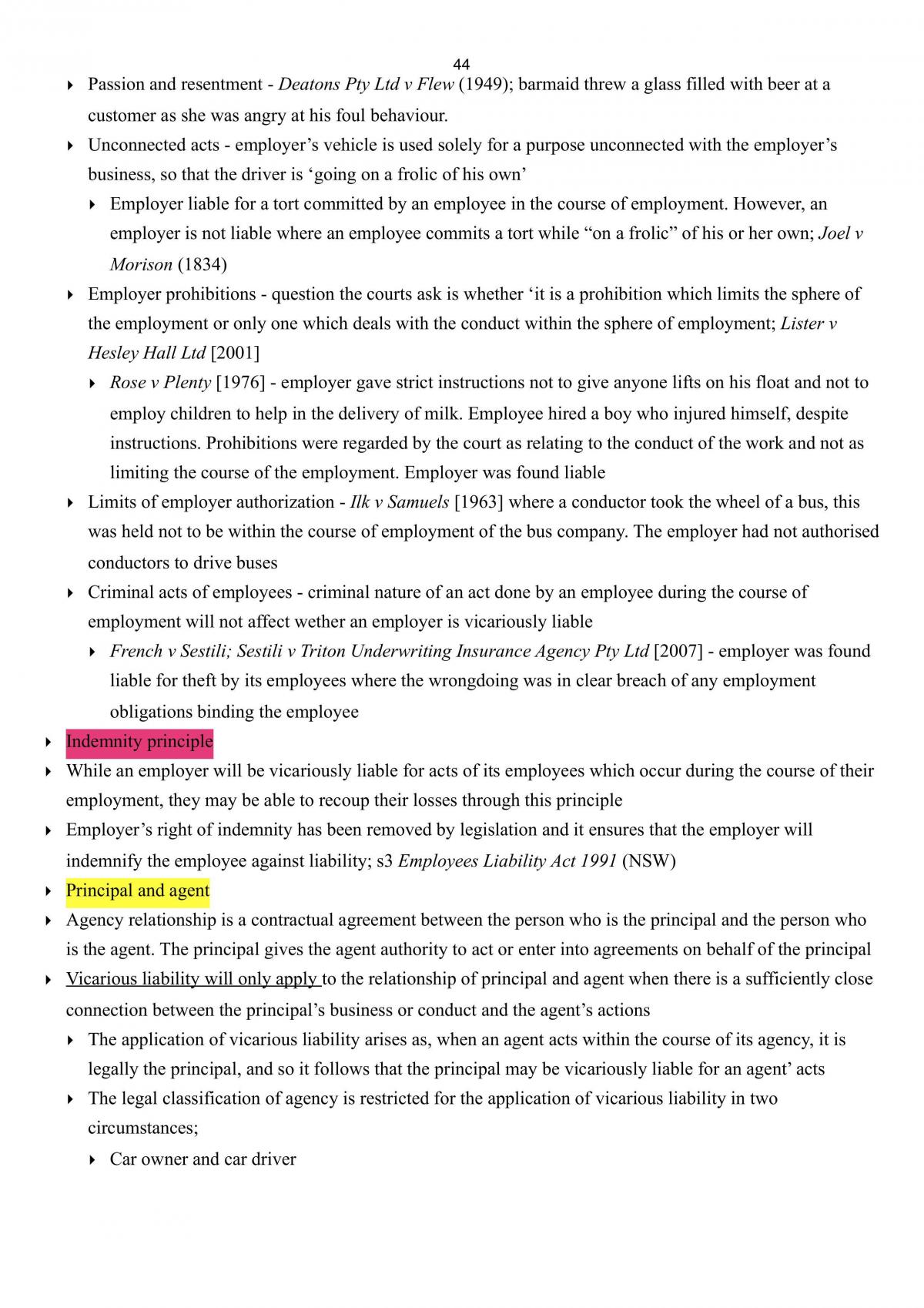 Negligence Exam Notes  - Page 44