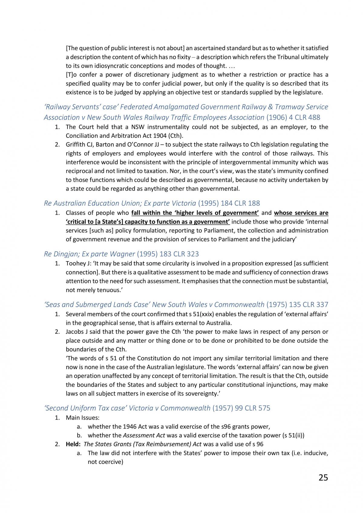 Constitutional Law Case Notes (To be read with exam notes) - Page 25