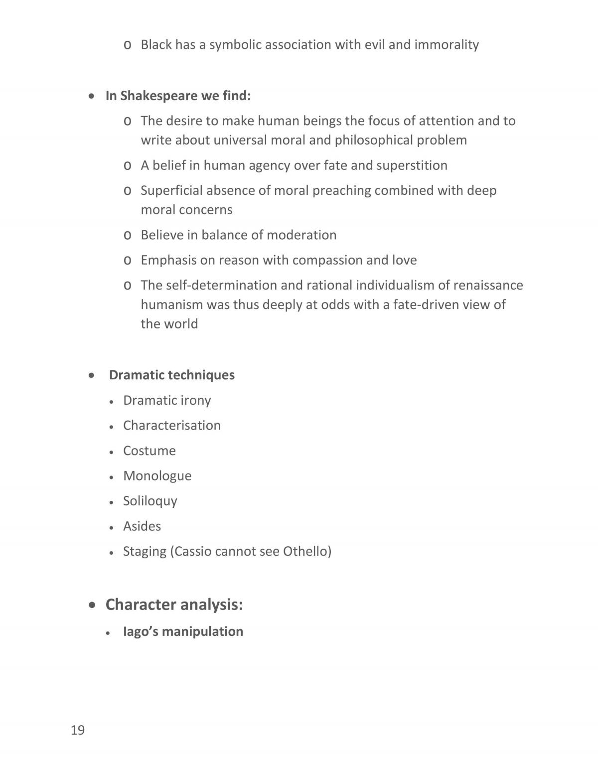 Complete Othello Analysis Notes - Page 19