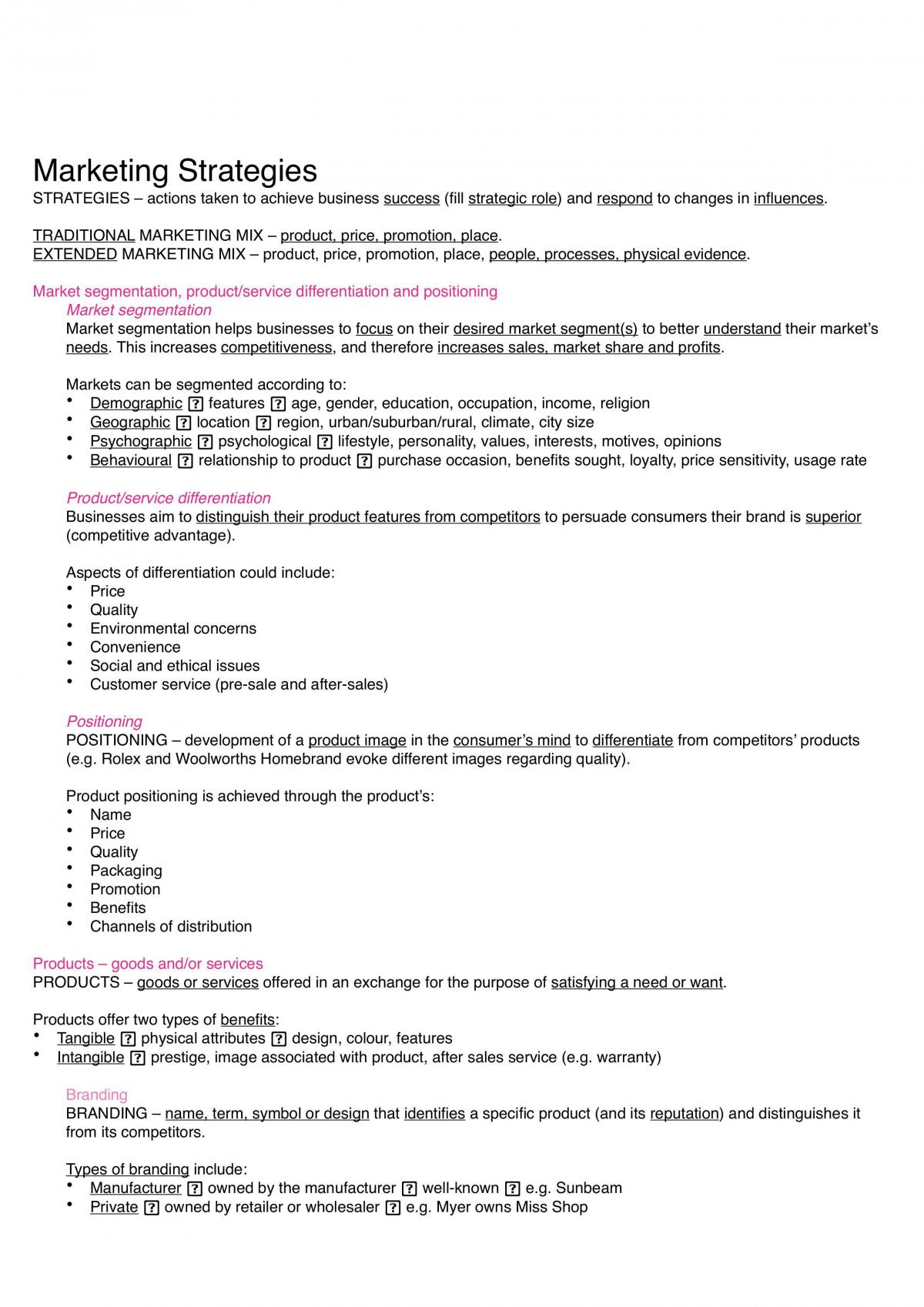 Topic 2: Marketing Notes - Page 15