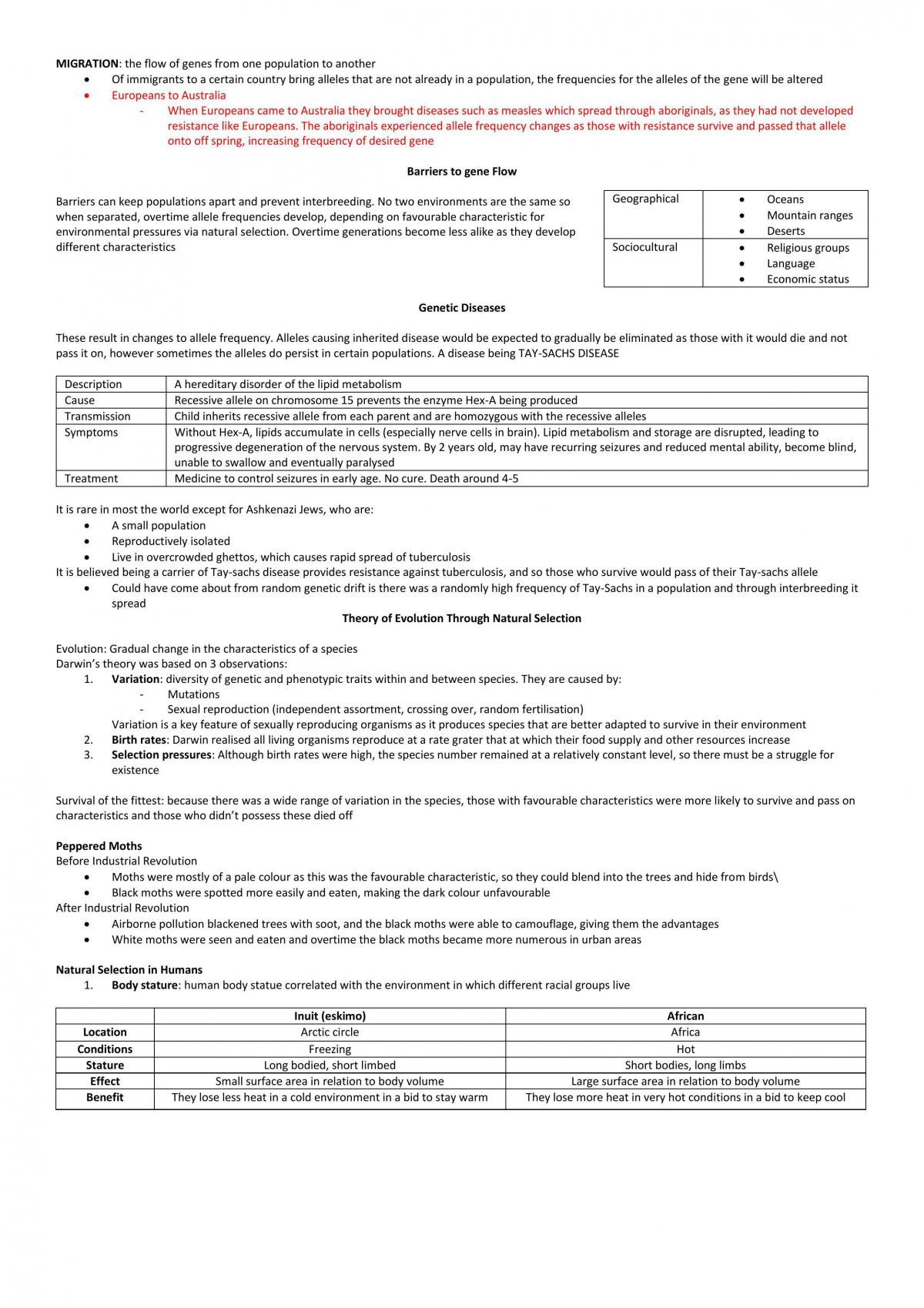 Human Bio Unit 3 Notes - Page 18