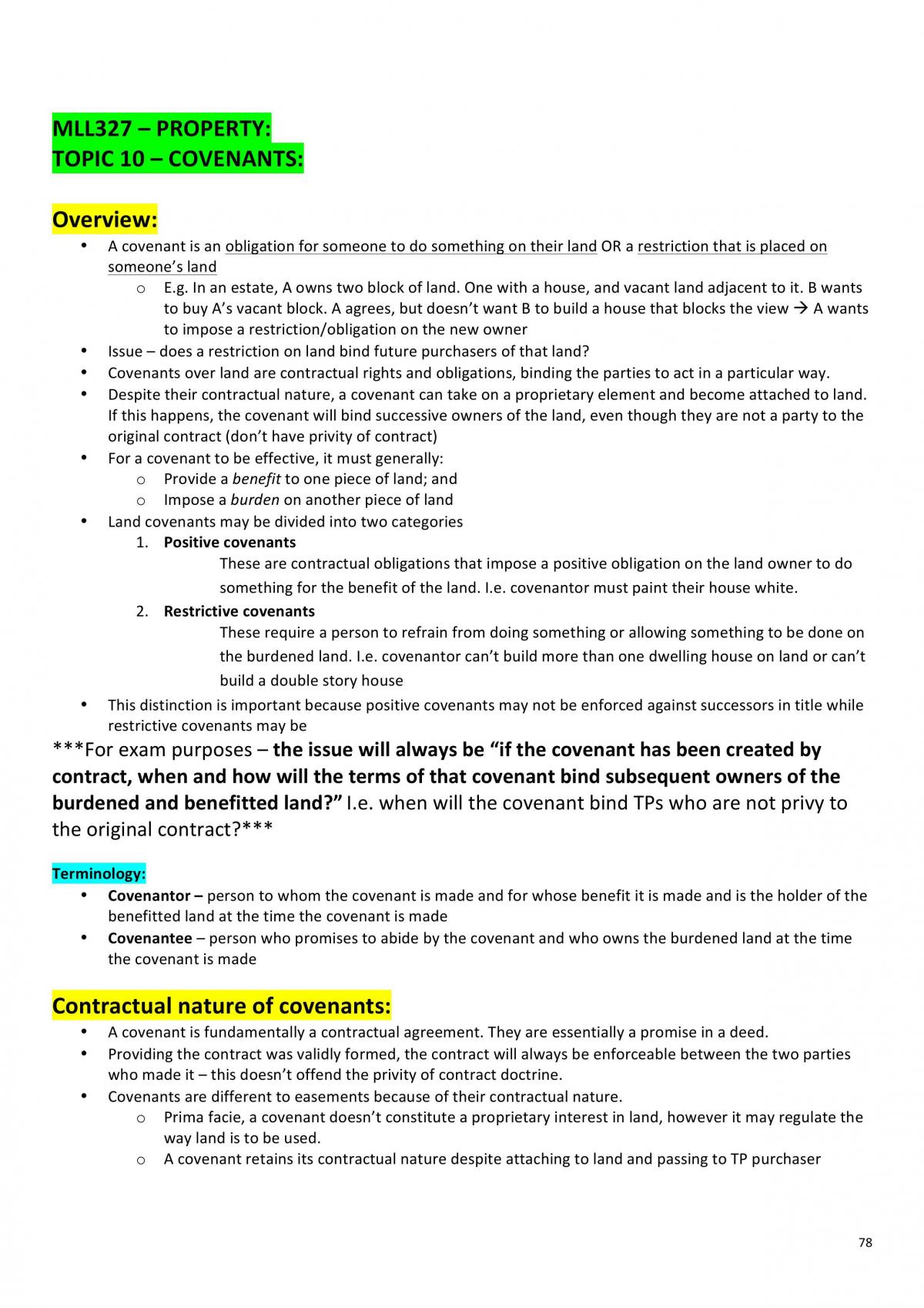 Property Law Notes - Page 78