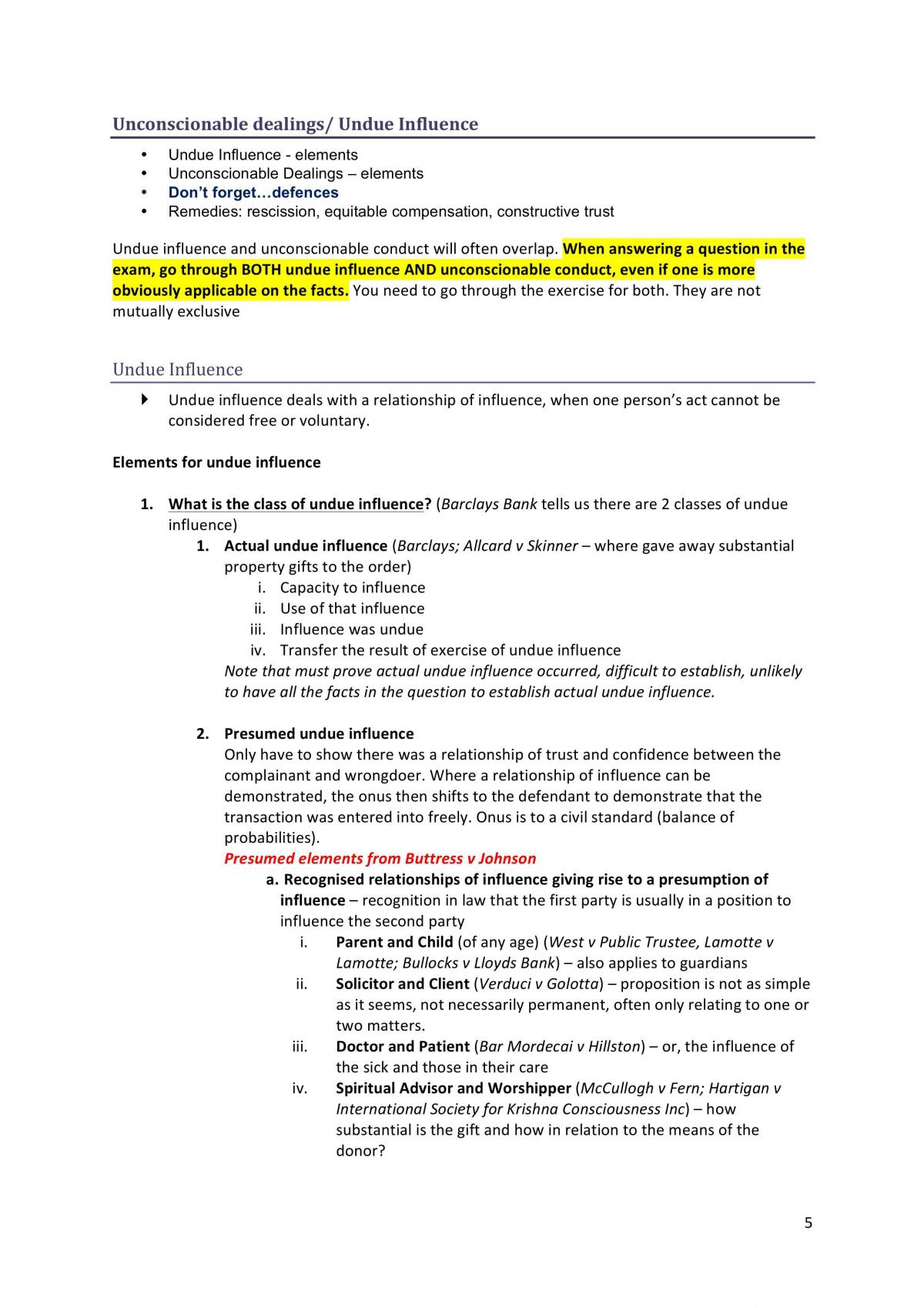 Equity and Trusts Complete Study Notes - Page 4