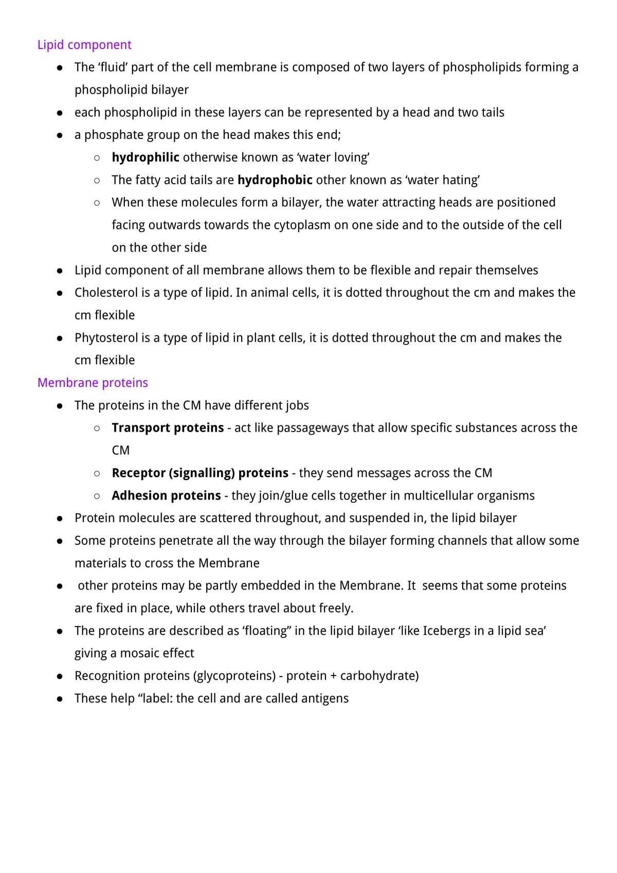 Cells as the Basis of Life Notes - Page 13