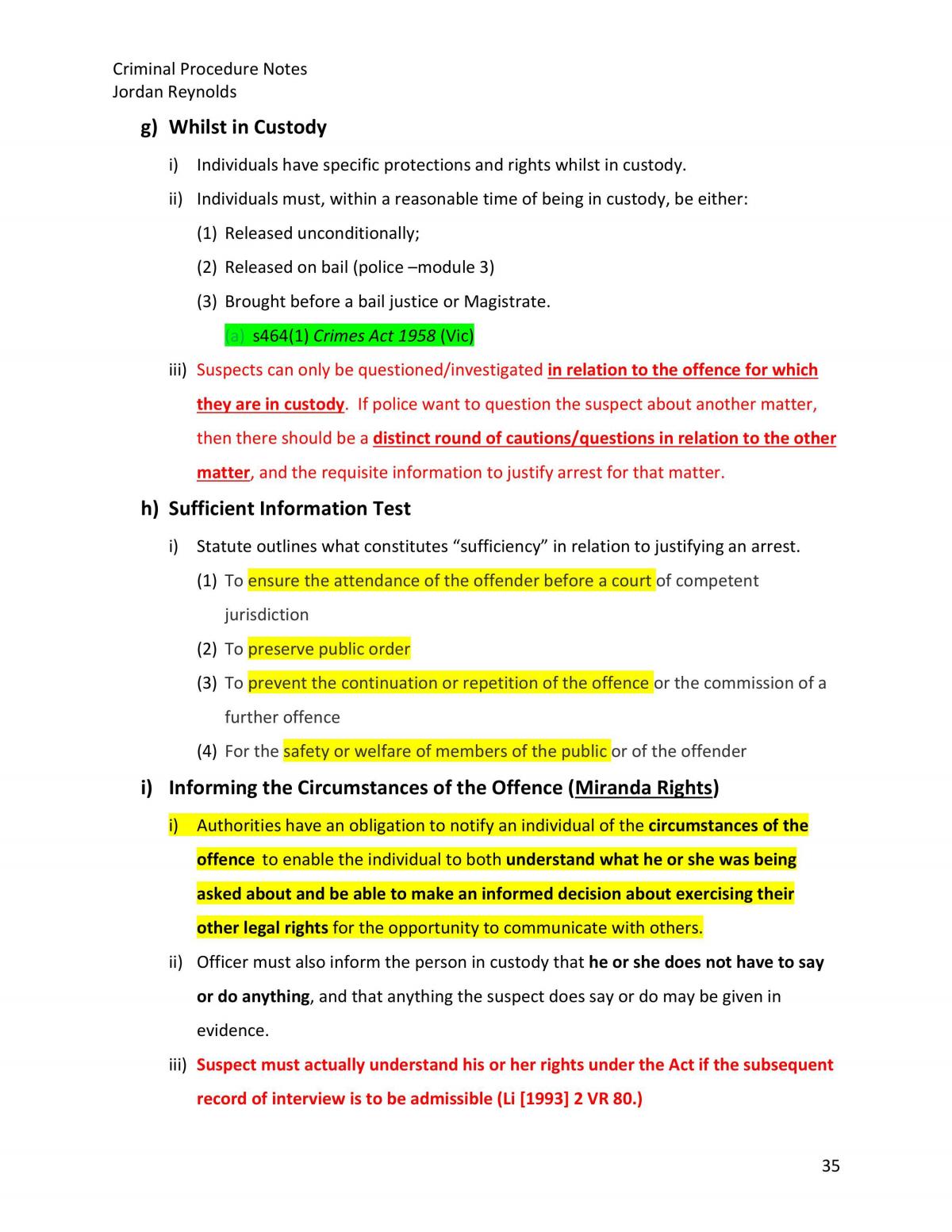 Criminal Procedure and Sentencing - Complete Notes - Page 35