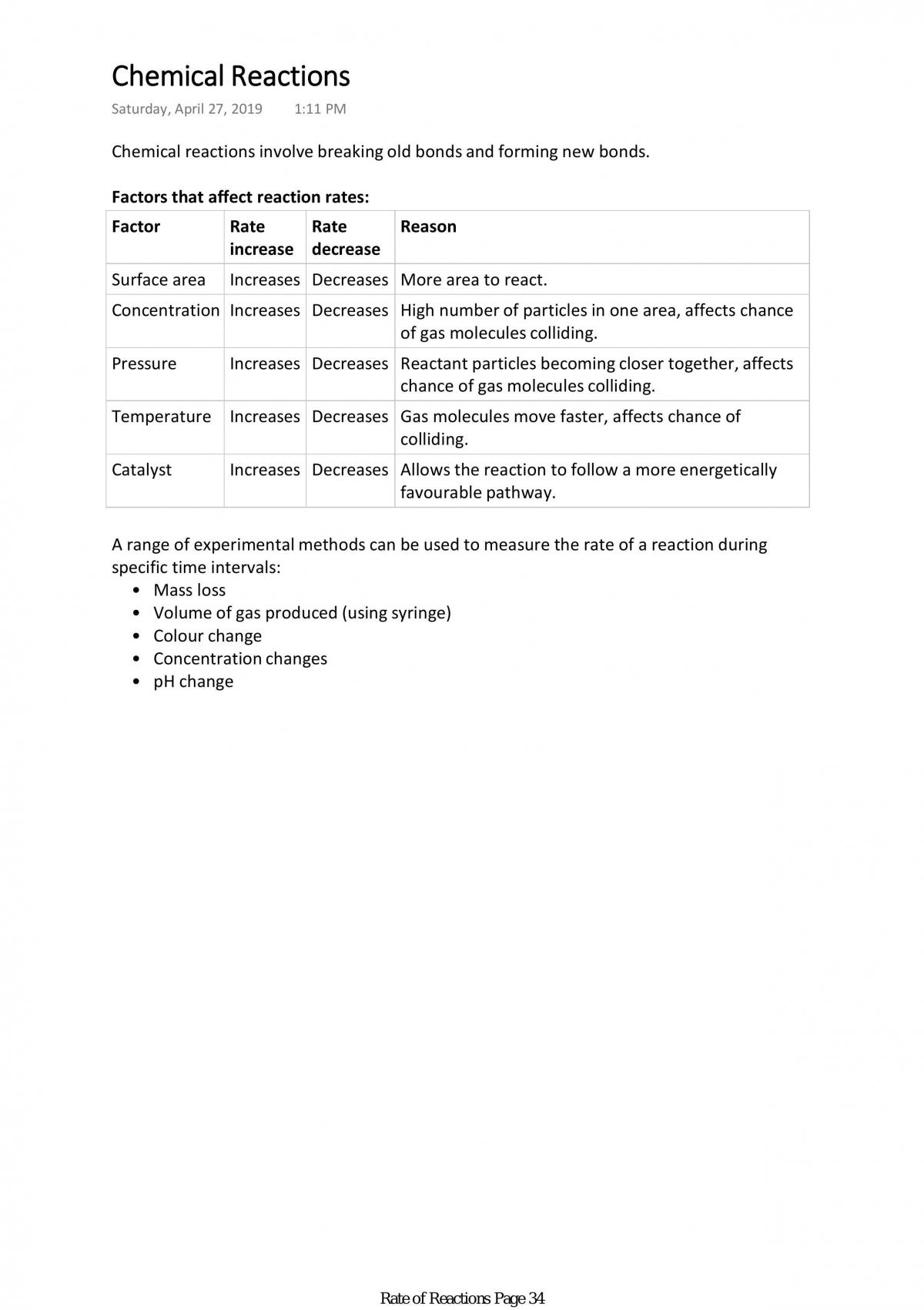 VCE Chemistry Unit 3 Notes - Page 34