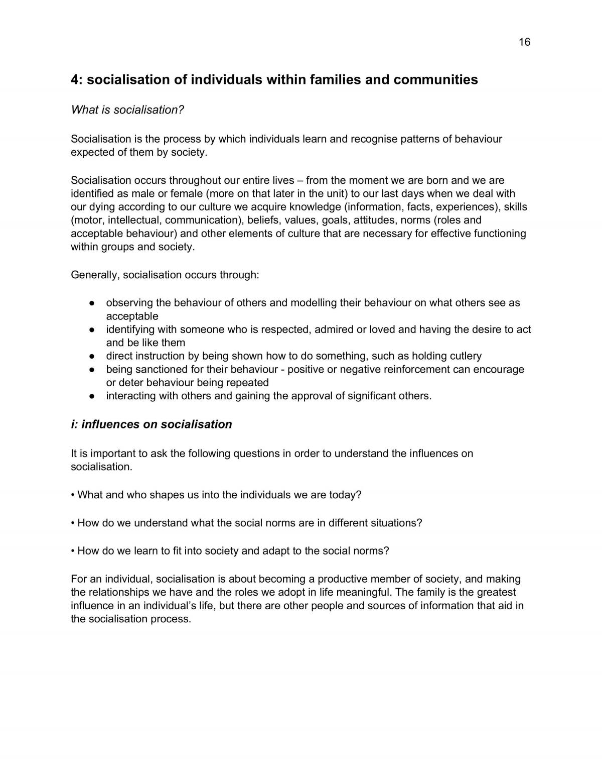 Community and Family Studies: Families and Communities - Page 16