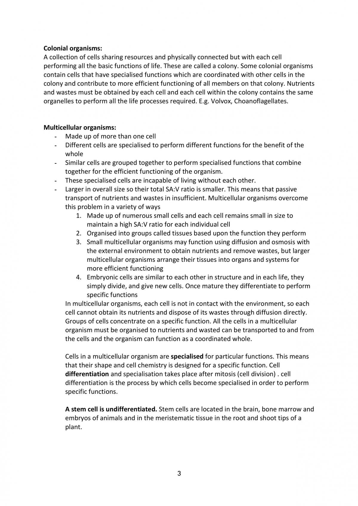 Organisation of Living Things Summary - Page 3