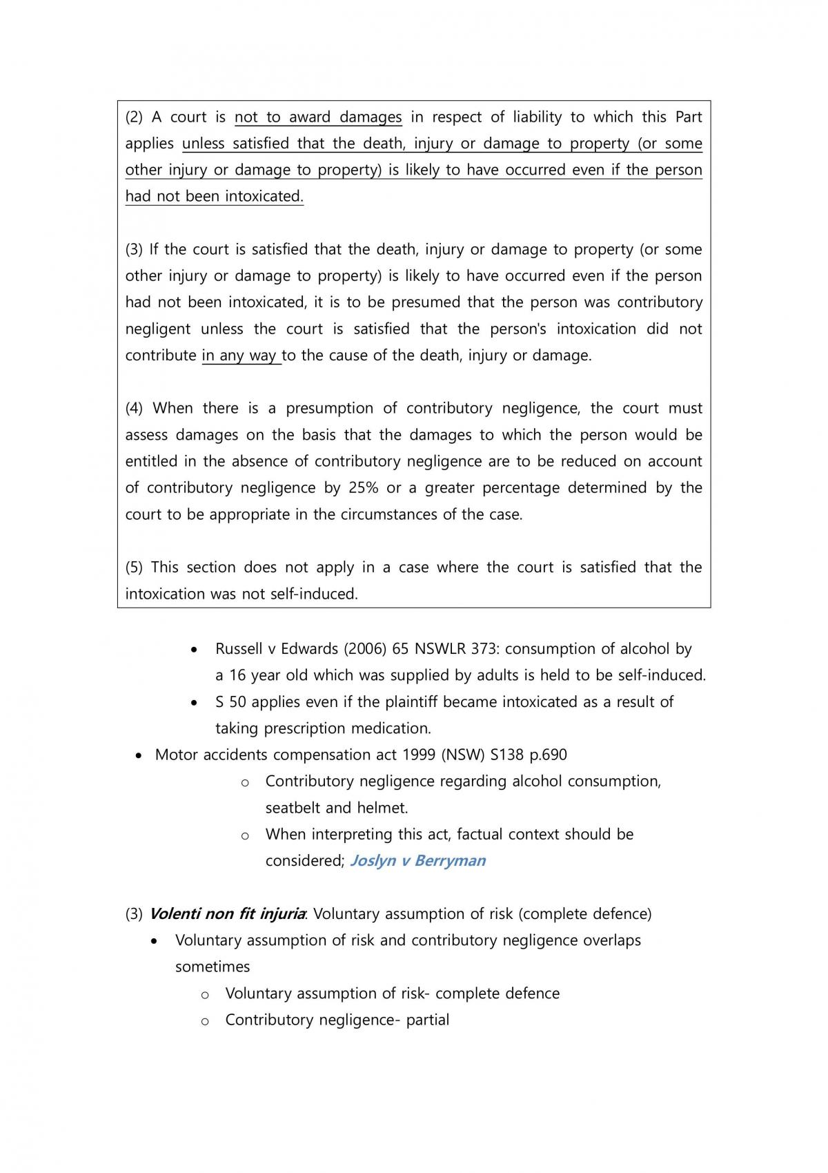 2013 Sem 2 Torts Final notes (include legislation) - Page 50