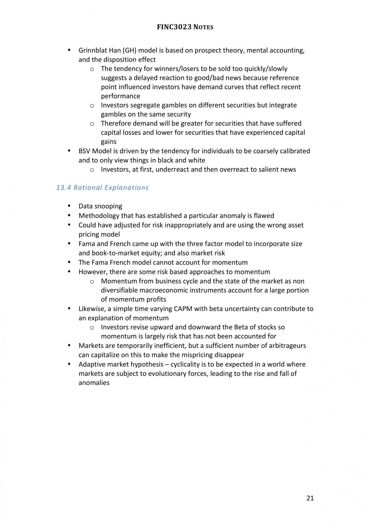 FINC3023 Course Notes - Page 21
