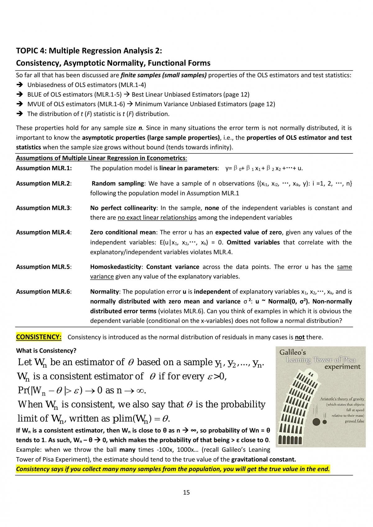 BSE3703 - Econometrics for Business I Notes - Page 15