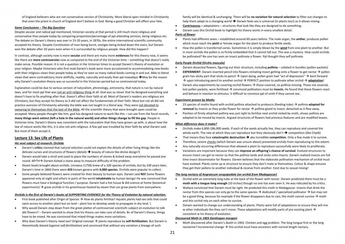 GET1020 Darwin and Evolution Notes - Page 21