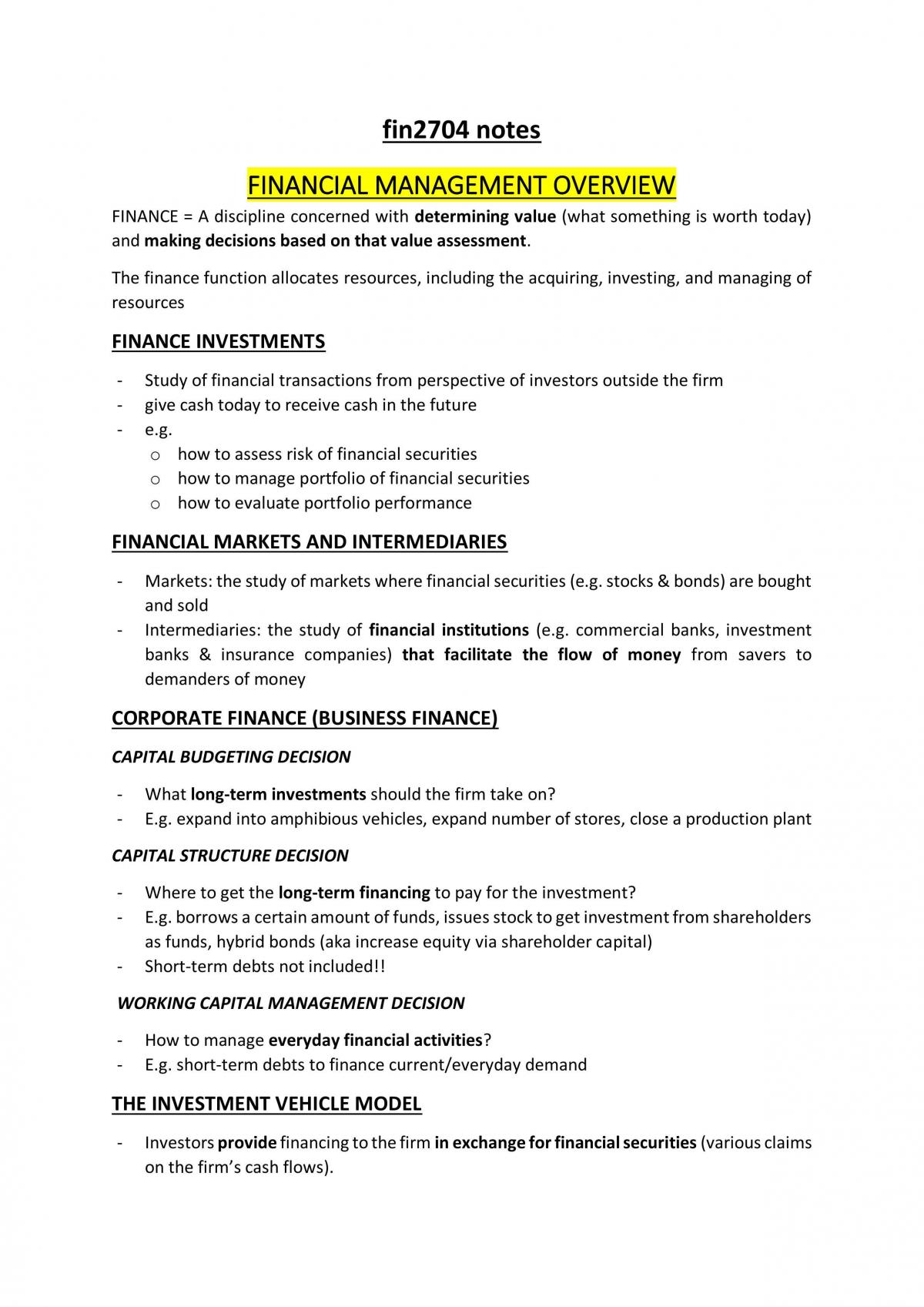 FIN2701 - Finance full notes - Page 3