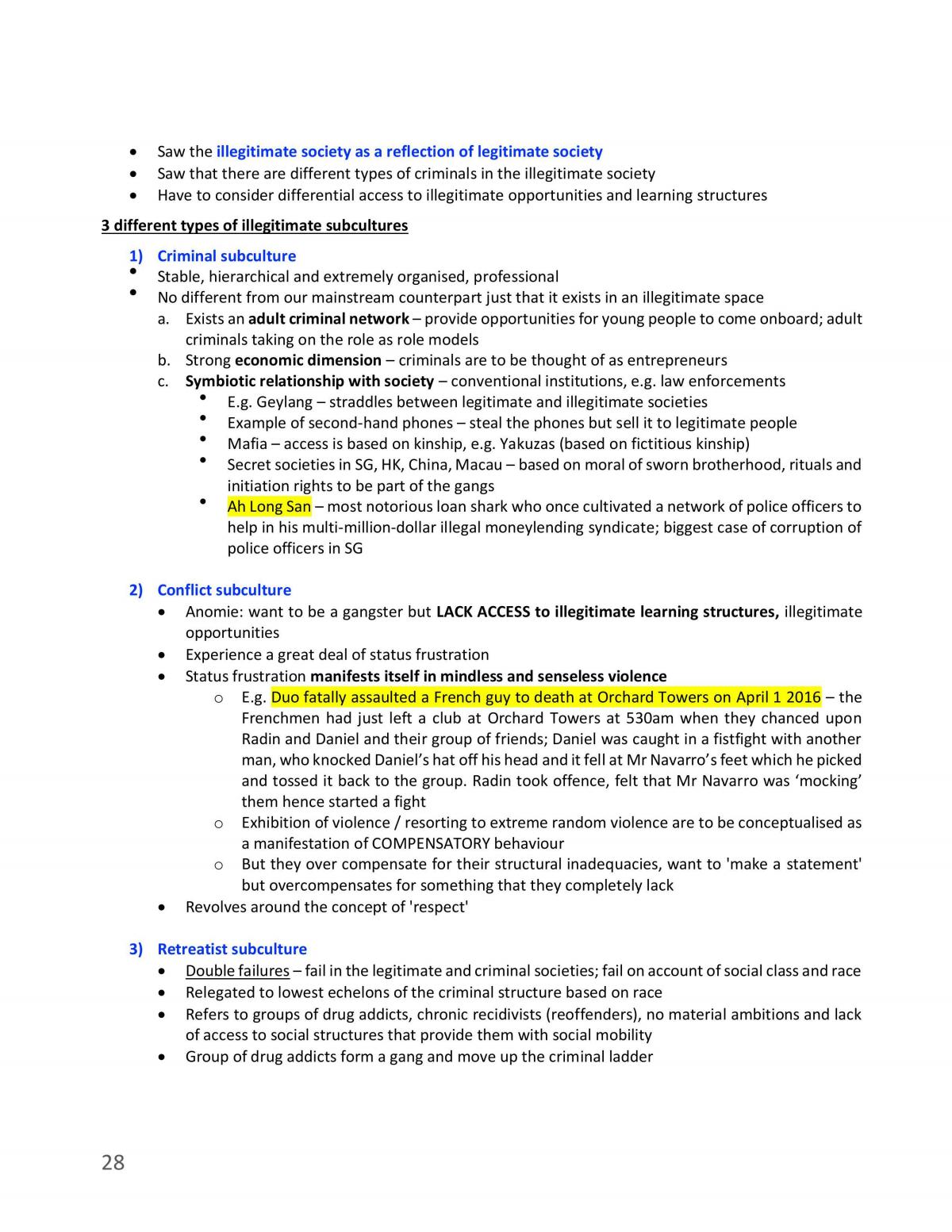 SC2212 Sociology of Deviance Notes - Page 28