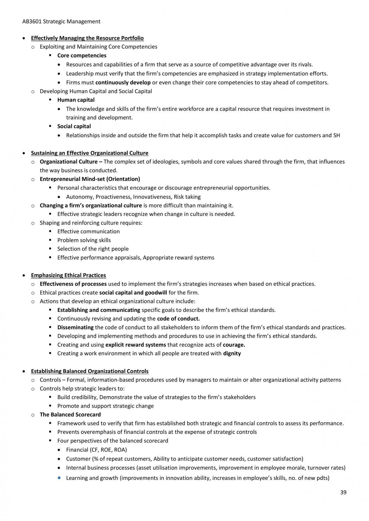 AB3601 Strategic Management Notes - Page 39