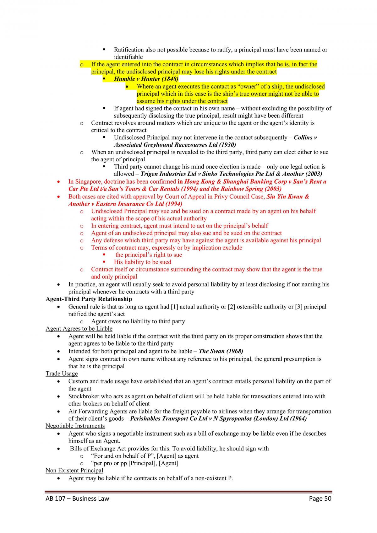 Business Law Notes Lgst101 Business Law Smu Thinkswap