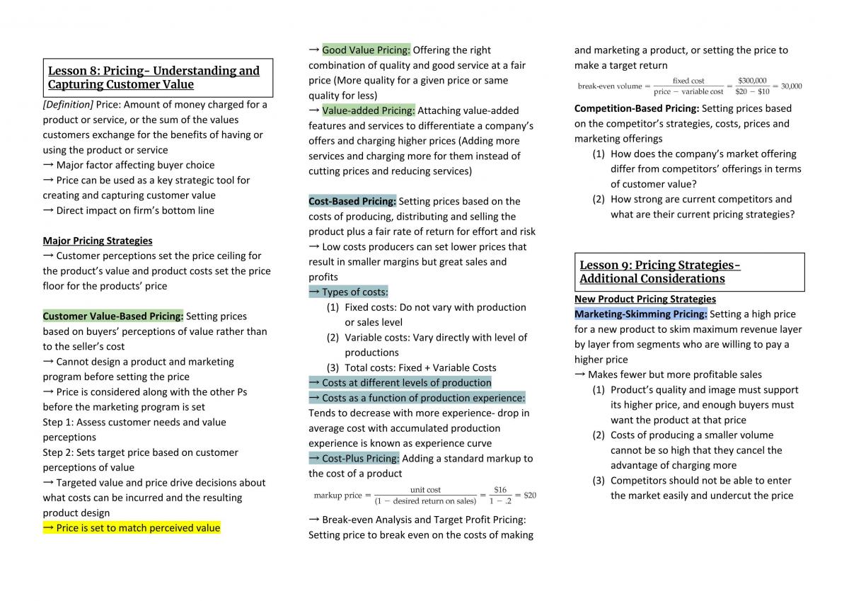 Marketing 101 Notes - Page 18