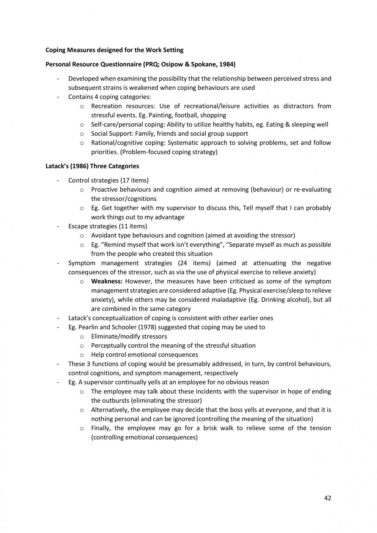 PSY 367 - Work Stress Full Notes - Page 42