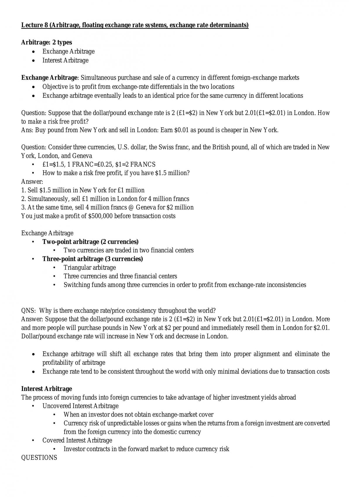 Econs of Globalisation compiled notes - Page 44