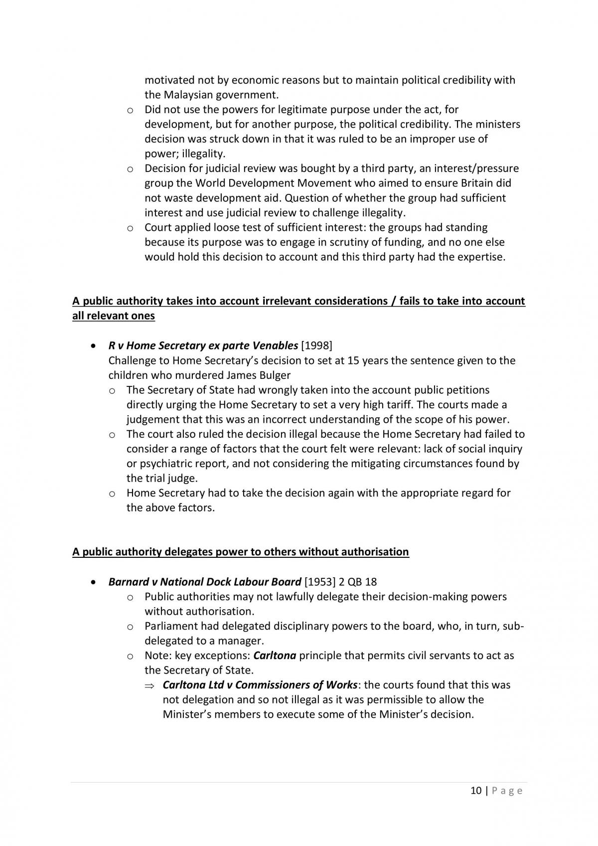 Public Law II Judical Review and Human Rights guide - Page 10