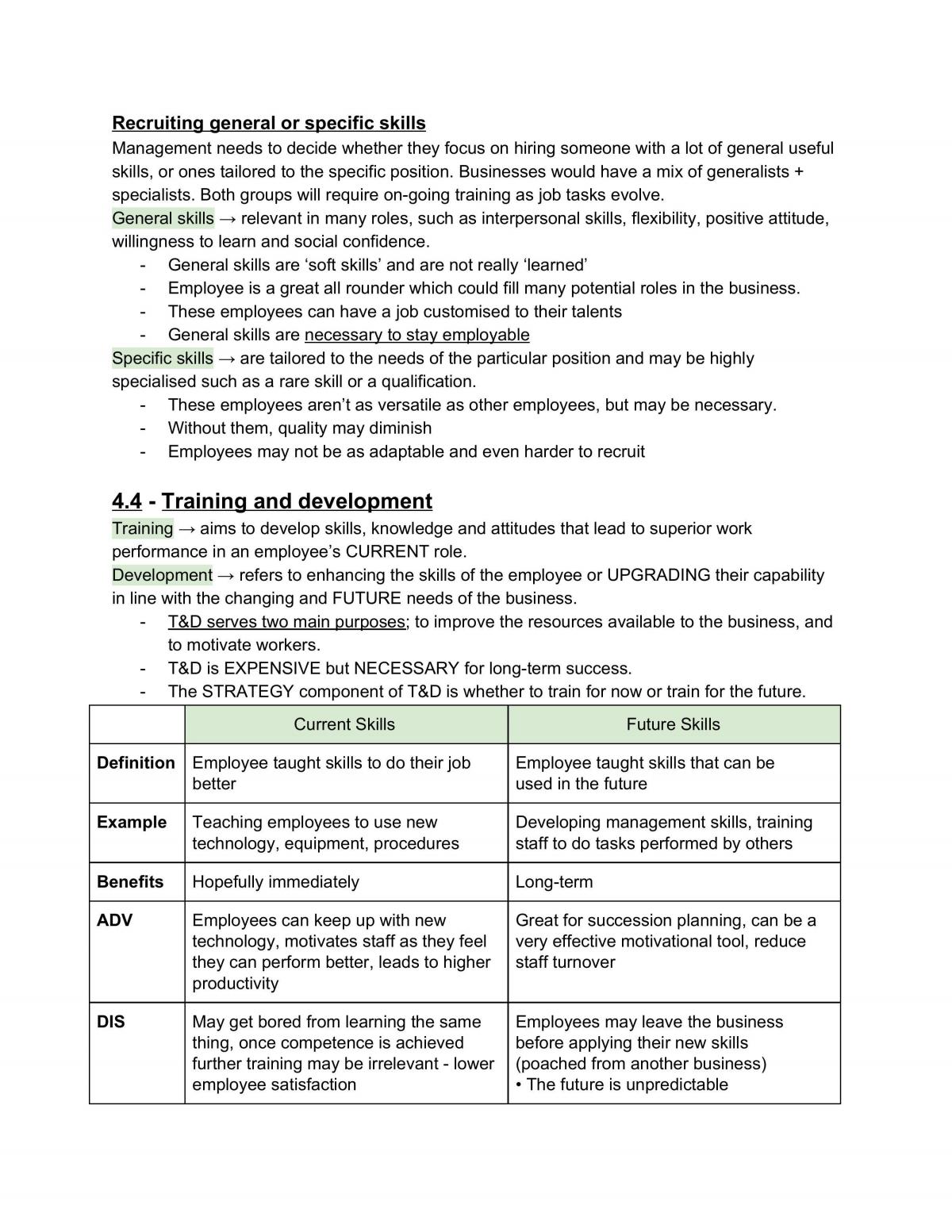 Business Studies Human Resources Notes - Page 23