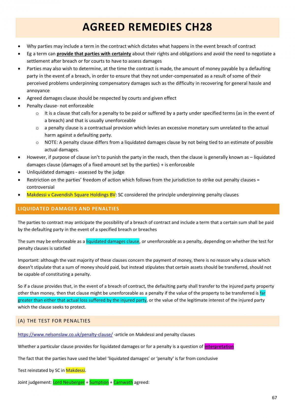 Contract Law detailed notes - Page 67