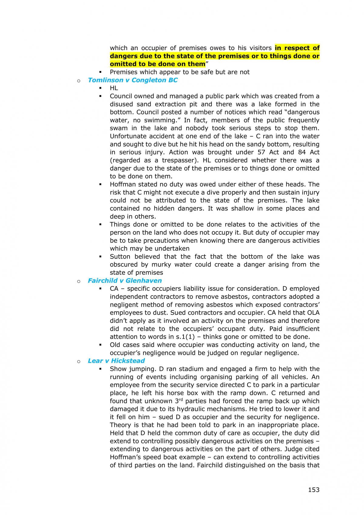 Tort Law Full Detailed Notes - Page 153
