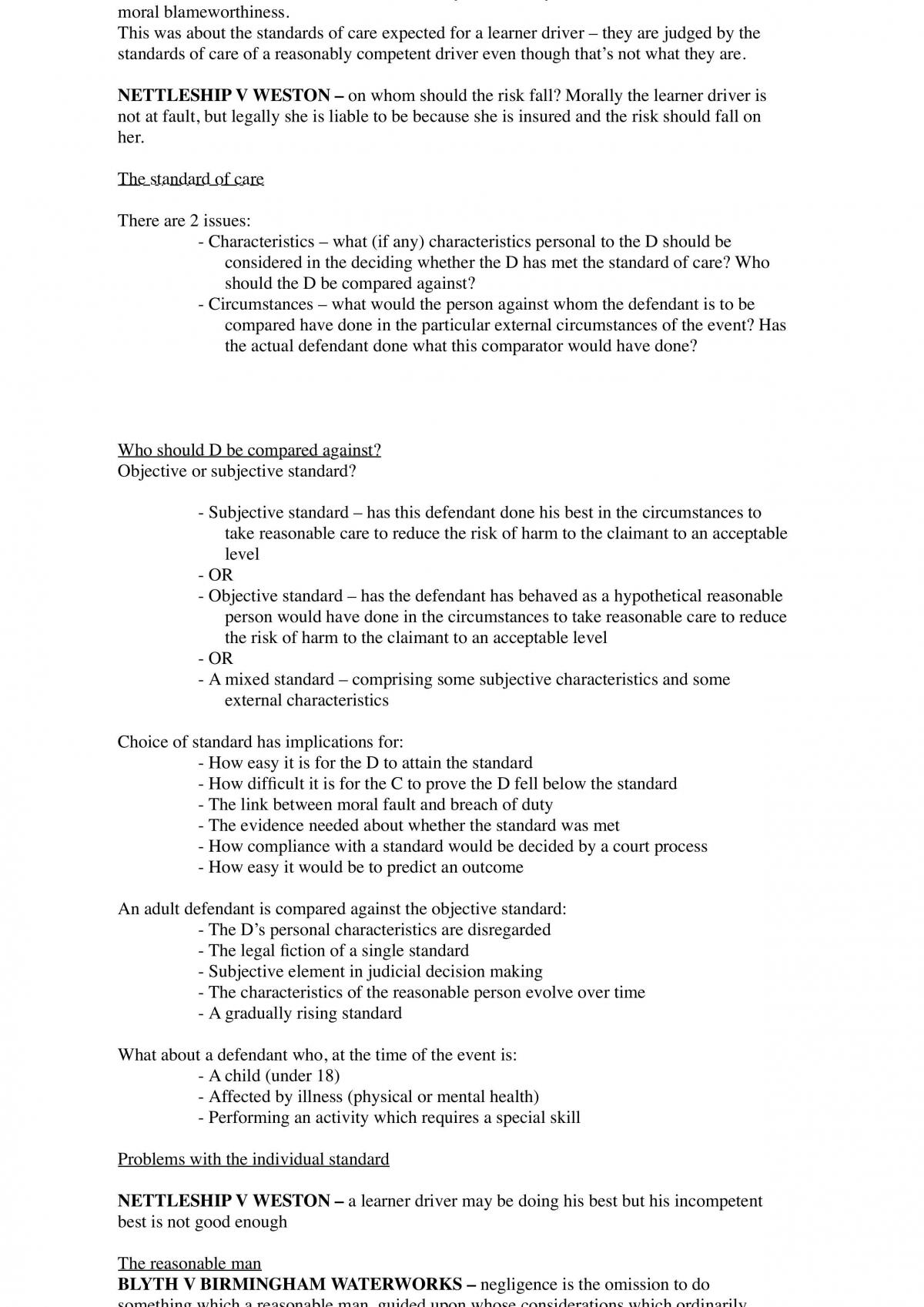 Tort Law entire module notes - Page 27