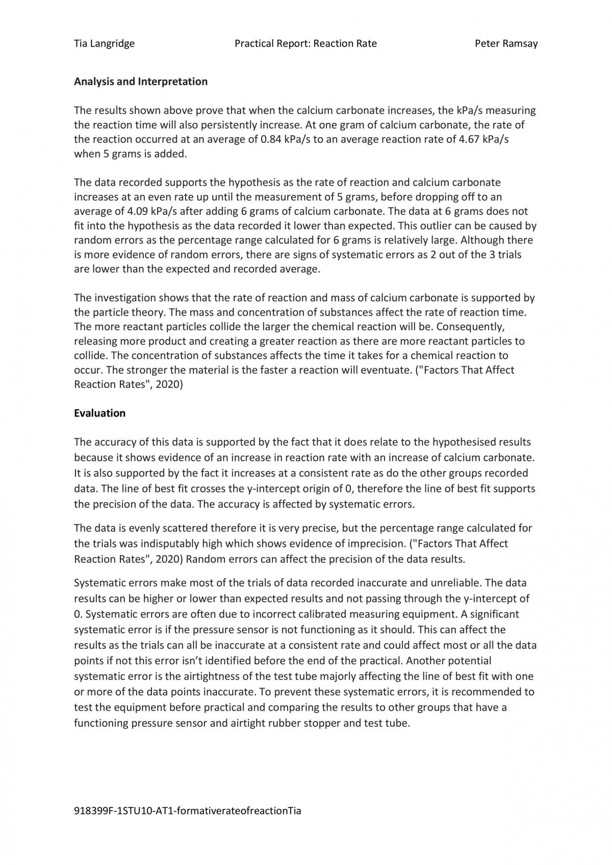Chemical Rate of Reaction Formative Practical - Page 3